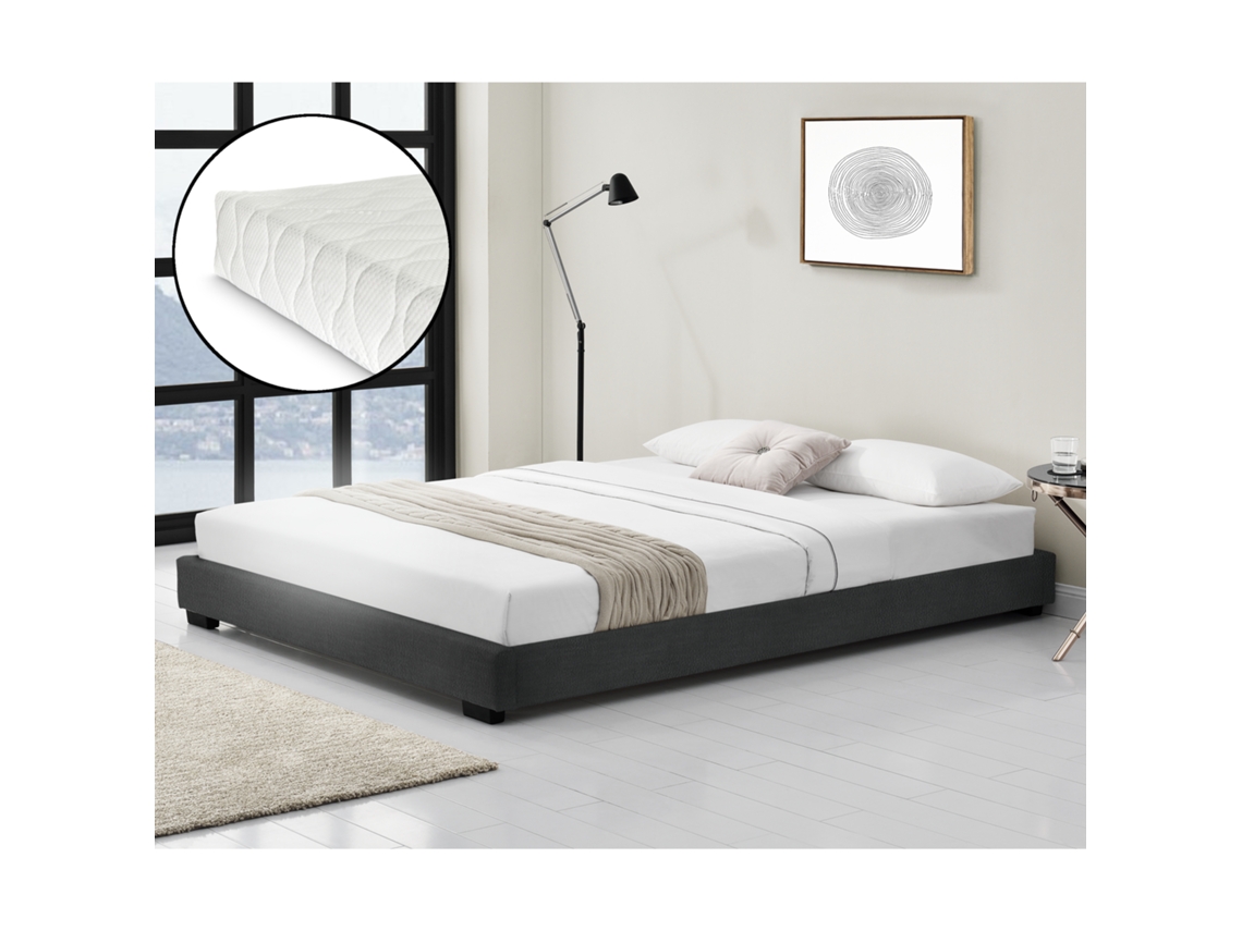 Cama CORIUM (Couro Sintético - Preto - 180x200 cm)