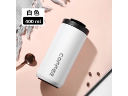 (branca) Caneca Térmica De Aço Inoxidável De 400ml Com Tampa Antivazamento, Garrafa De Água Portátil Para Negócios