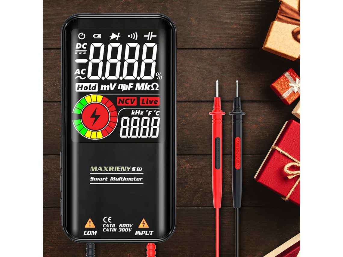 Multímetro Multifuncional MAXRIENY S10/S11 com Tela LCD de 3.3 polegadas e Medição 9999