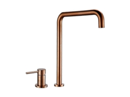 Faucet Smesiteli Latão 360° Duplo Orifício Manivela Única Preto Matt