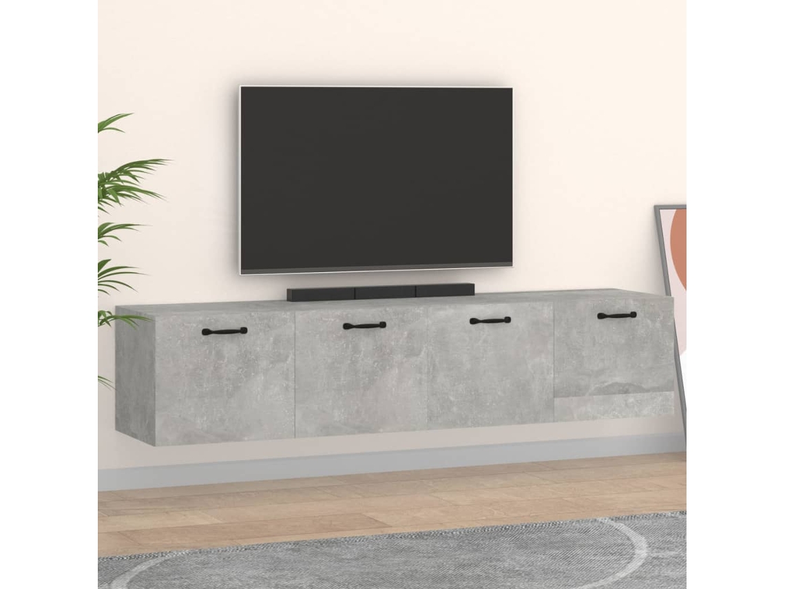 Vidaxl Armário Parede 2 Pcs 60x36,5x35 Cm Madeira Proce. Cinza Cimento