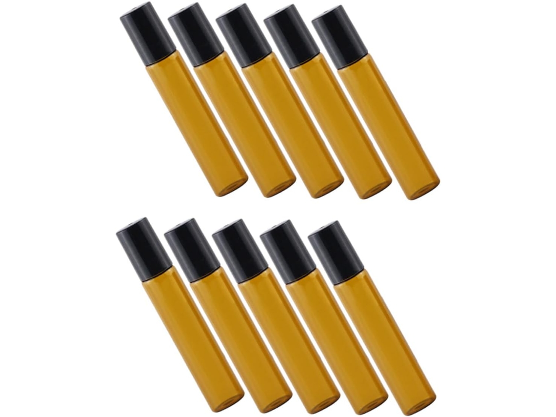 De 10 Frascos De Vidro Recarregáveis Com Tampa Esférica Para Óleos Essenciais E Perfumes.