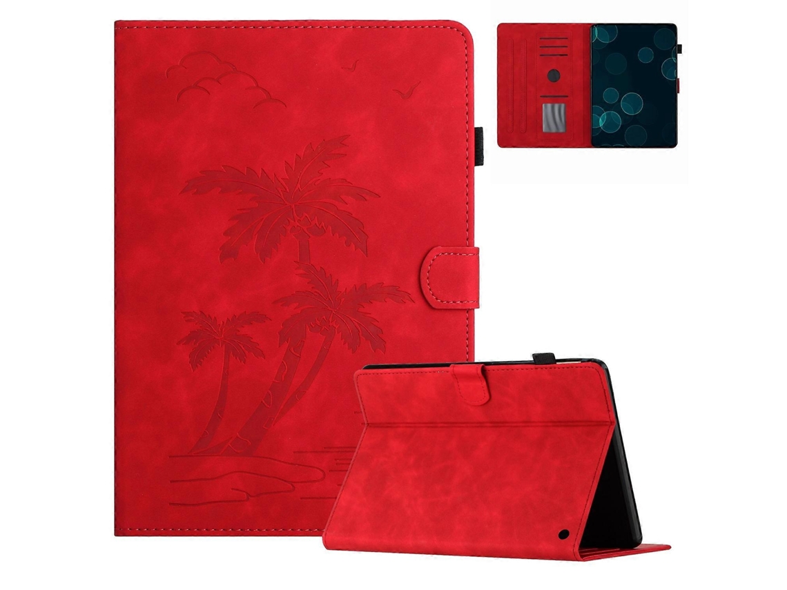 Capa de couro inteligente Webake para tablet com design de coqueiro