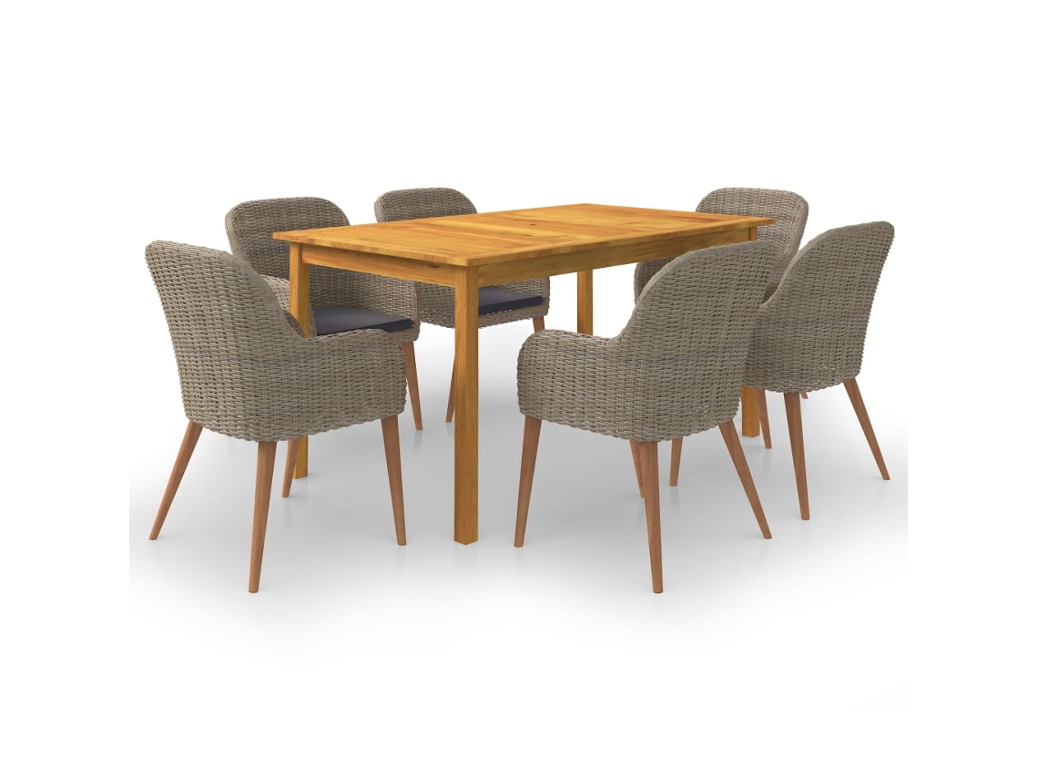 Dining Set, Dining Sets Vidaxl Marrom Madeira De Acácia (n/a)