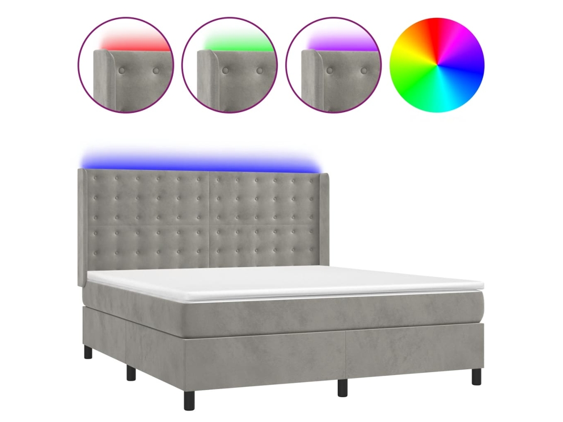 Box Spring Bed, Box Spring Beds Vidaxl Cinzeto Veludo (160 X 200 Cm)