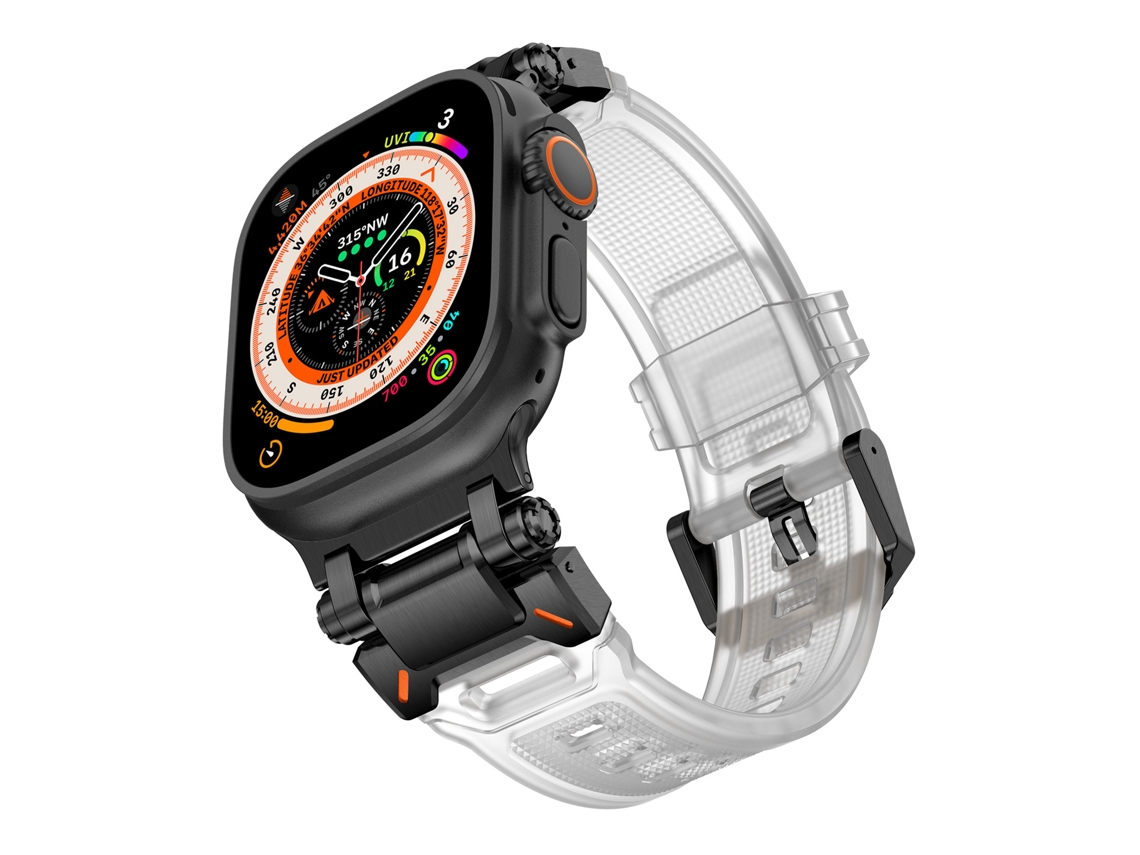 Bracelete universal para Apple Watch 42/44/45/49mm XIAOMOYU, preto transparente