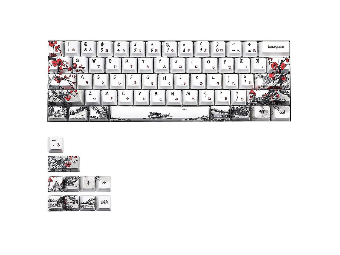 Lurelia Keycaps Sublimação Tinta Gh60 Rk61 Alt61 Gk61 Gk64 71 Teclas Para Teclado Mecânico