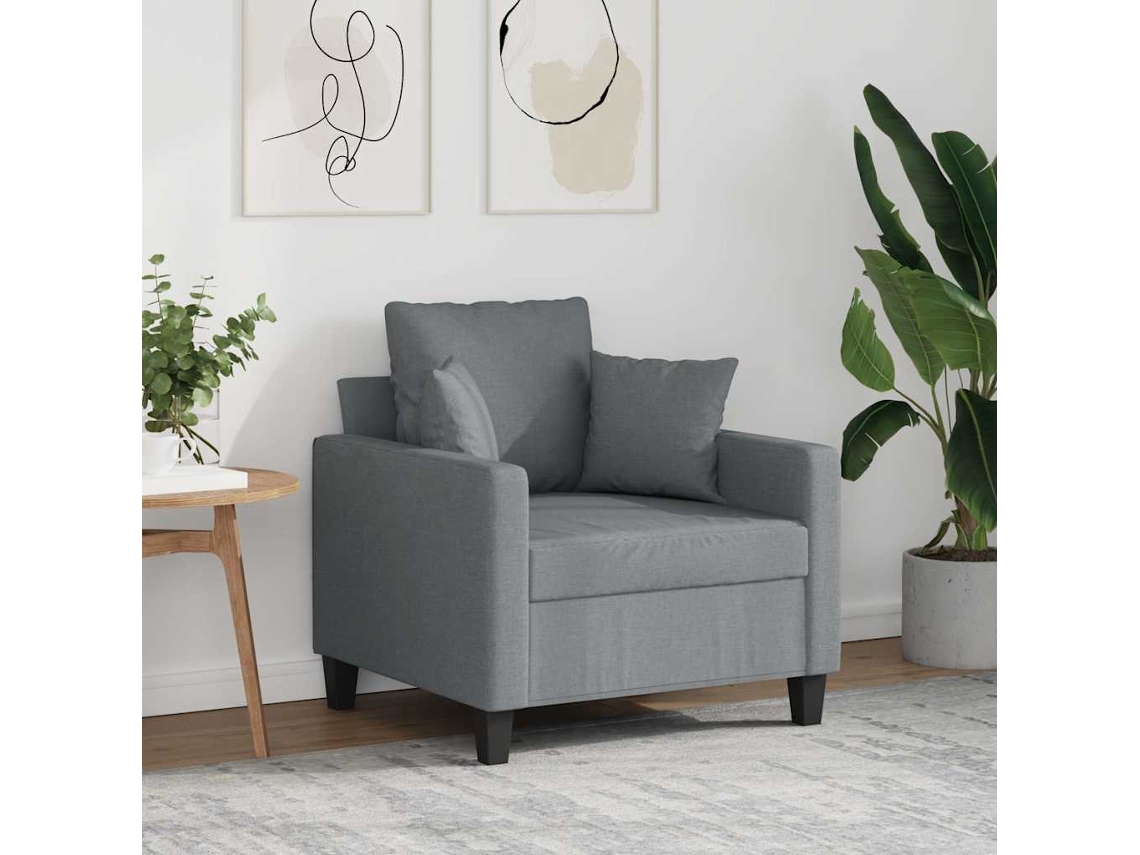 Vidaxl Poltrona Tecido 60 Cm Cinzento-claro