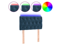 Led Headboard, Led Headboards Vidaxl Azul Veludo (80 X 7 X 78/88 Cm)
