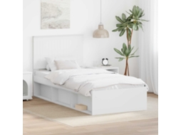 Vidaxl Estrutura Da Cama Branco 90 X 200 Cm Madeira De Pinheiro Sólida