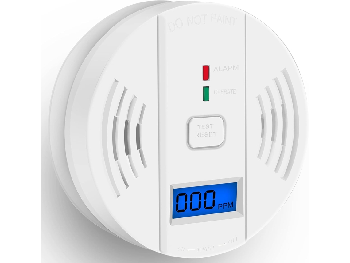 Detector De Monóxido De Carbono Com Indicador Led E Botão De Silenciamento(pilhas Aa Não Incluídas)