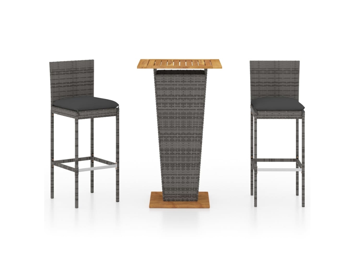 Garden Bar Set, Garden Bar Sets Vidaxl Cinzeto Rattan / Vime (60 Cm Table Length)