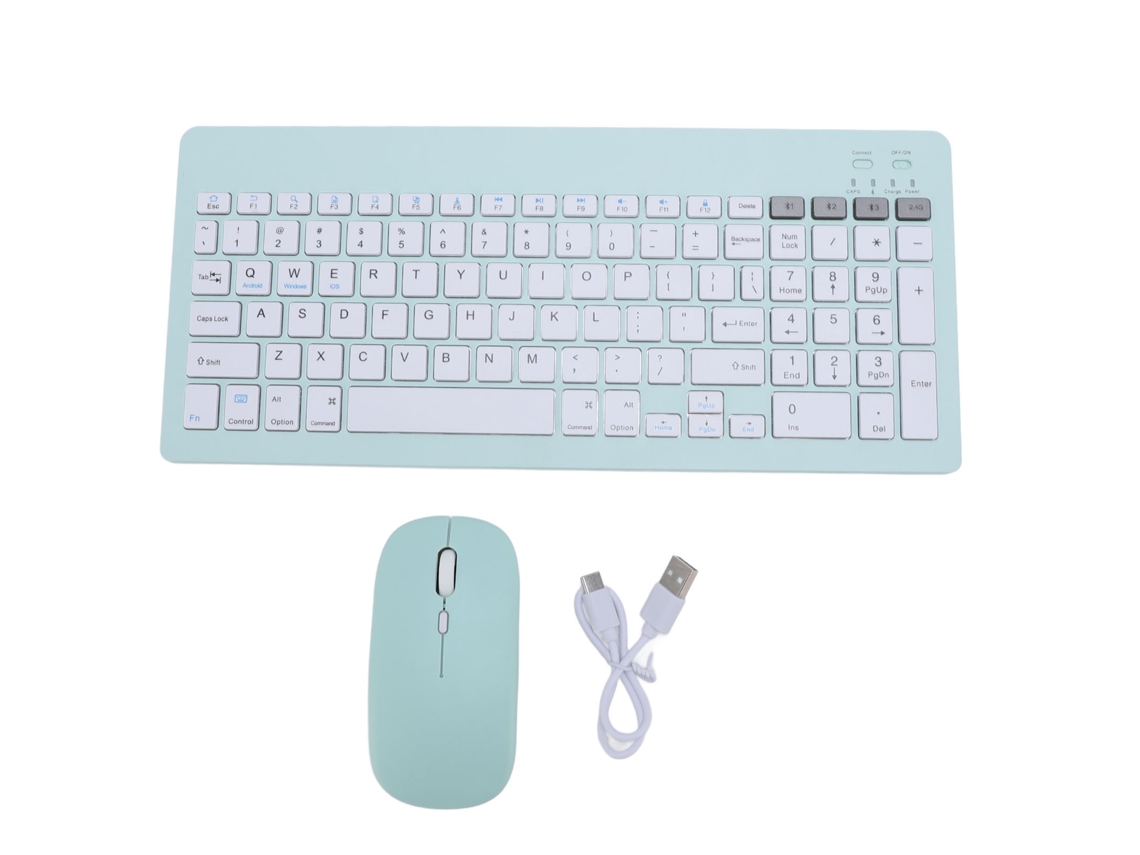 Conjunto De Teclado E Mouse Sem Fio Bluetooth Verde