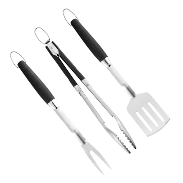 Conjunto De 3 Peças De Ferramentas Para Bbq, Em Aço Inox, Portátil Para Exterior, Para Cozinha E Bbq