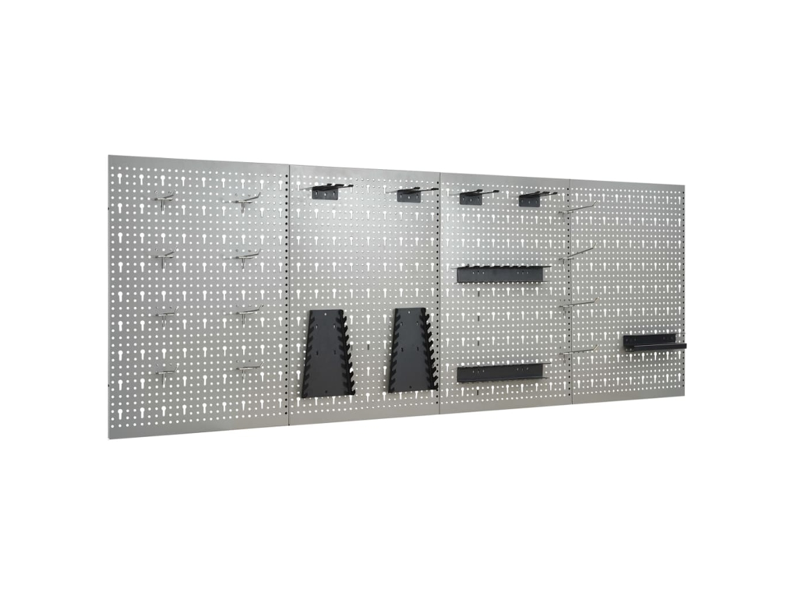 Vidaxl Placas Perfuradas De Parede 4 Pcs 40x58 Cm Aço