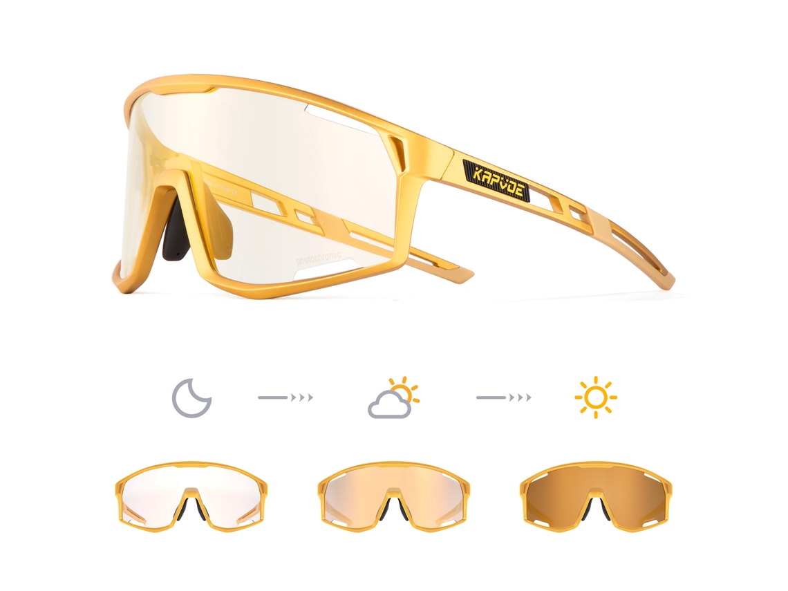 (estilo 17) Óculos De Ciclismo Fotocromáticos Unissex, Lentes Translúcidas De Poliacrilato Com Proteção Uv400