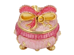 Caja De Joyería Con Laço Esmaltado Artesanato De Metal Armazenamento Decoração De Casa Ornamento Esmaltado