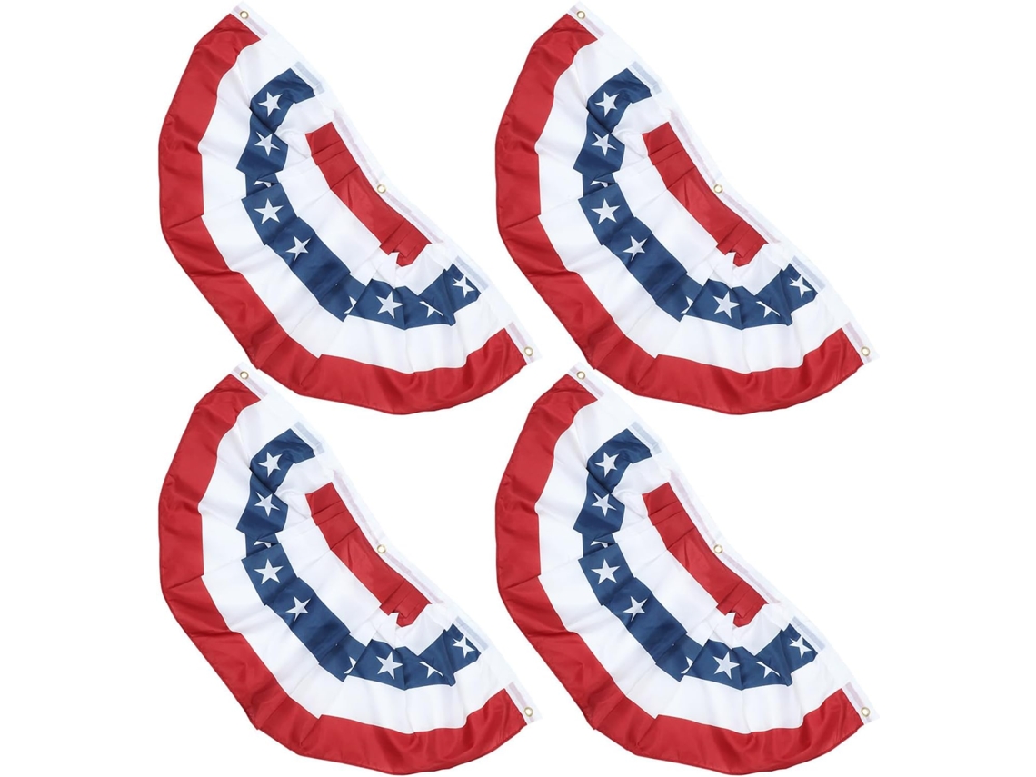 Correntes de Flâmulas Patrióticas, 4 Peças, Bandeiras Americanas Dobradas, 45x90cm, Bandeiras Duráveis para Celebrações CHABERLU