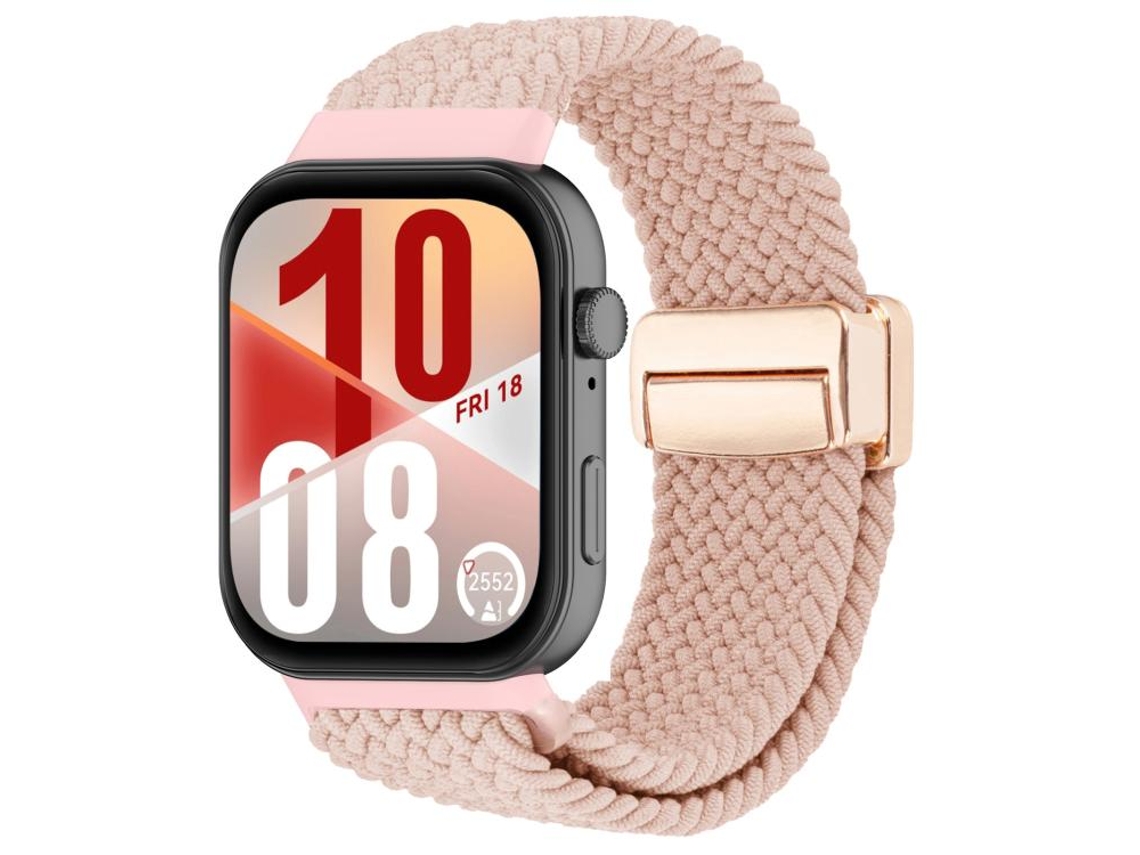 Bracelete para Huawei Watch Fit 4 / Fit 4 Pro / Fit 3 Trançado Fivela Magnética Rosa areia XIAOMOYU