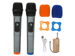 Microfone sem fio UHF, para home KTV, com luz e sombra, duo