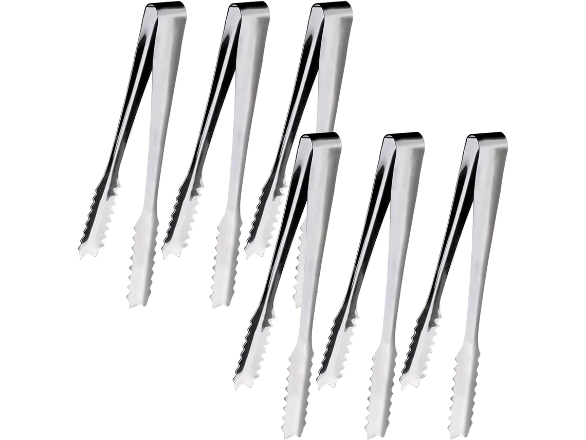 Conjunto De 6 Pinças Para Servir Alimentos, Para Pão, Saladas, Bolos, Buffet E Churrasco, Com Manuseio Preciso E Limpeza Simples