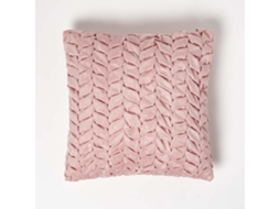 Homescapes Pink Pleated Velvet Cushion Grace Design