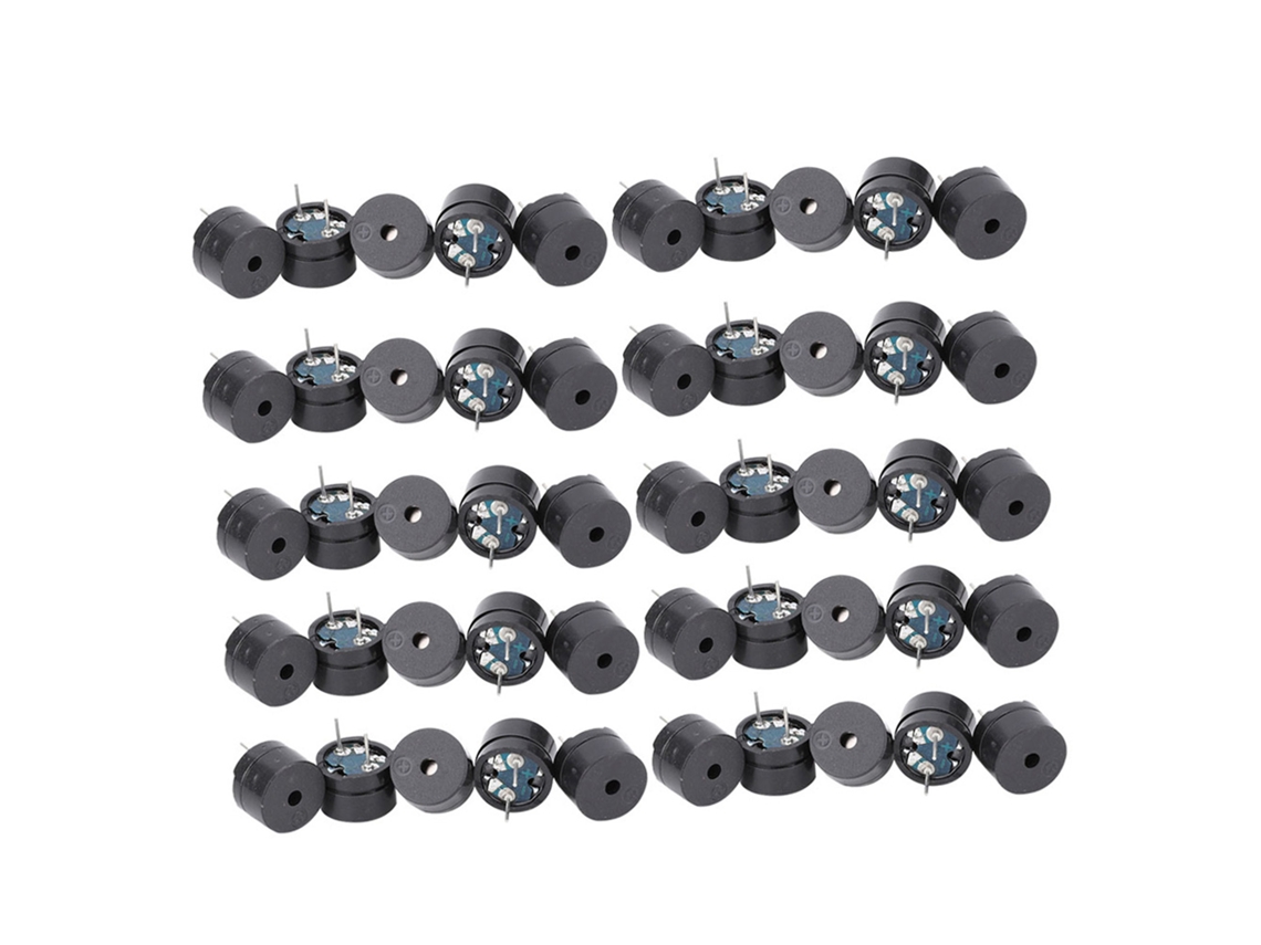 50 Peças Buzzer Passivo Eletromagnético 16ohm Ac 2khz 3v-12v