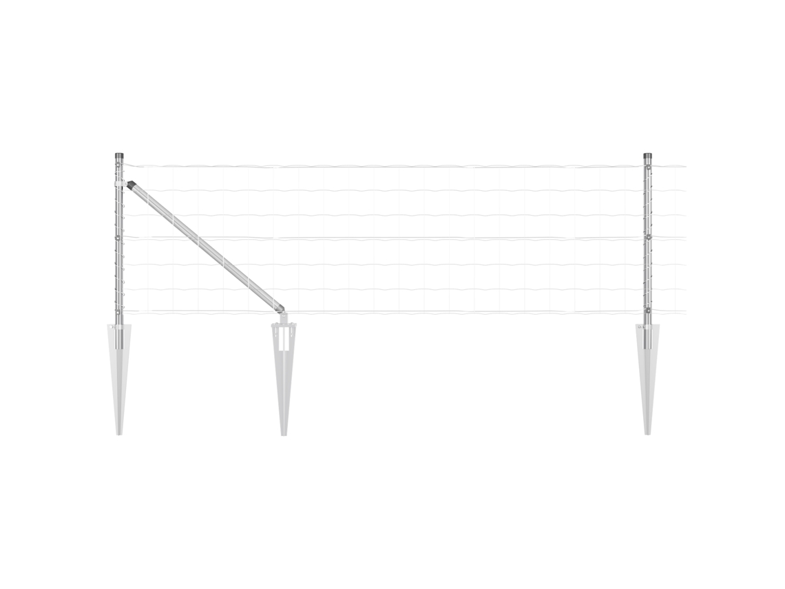 Conjunto 1 Cerca Externa Vidaxl Prateado Aço (50 X 0,4 M)