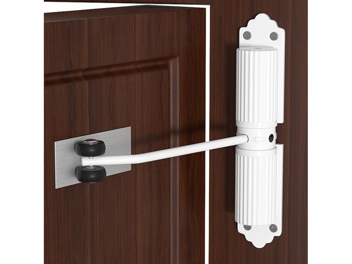 Fechadura Automática De Porta, Branca, Força De Fechamento Ajustável Com 4 Parafusos E Haste De Ajuste, Compatível Com Casa, Quarto