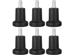 Pés Fixos para Cadeiras em Plástico e Metal Marrom, Conjunto de 6 Peças