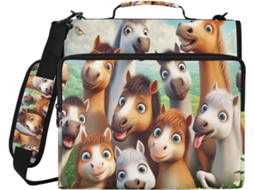 Cool Ponies Pasta De 3 Argolas Verde, Organizador À Prova D Água Laptop De 14 Polegadas, Ideal Escola E