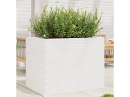 Vidaxl Vaso/floreira De Jardim 90x60x68,5 Cm Pinho Maciço Branco