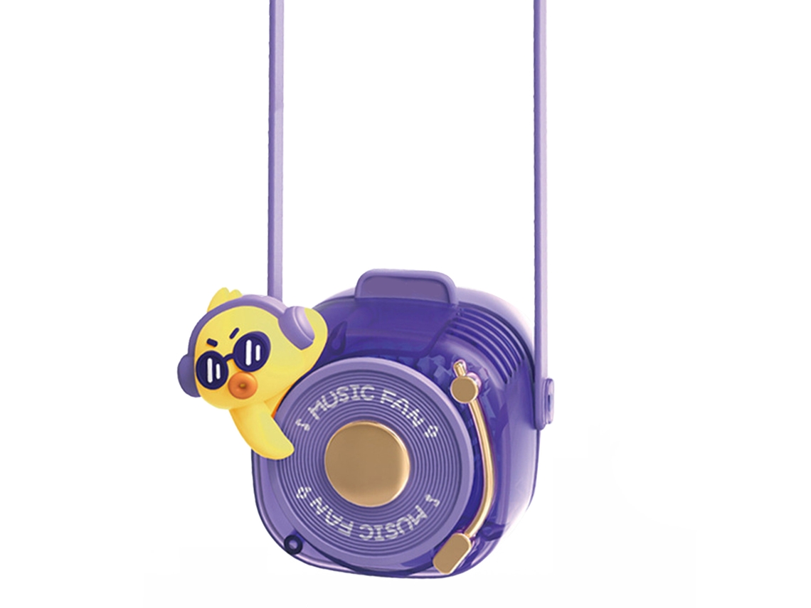 Ventilador de Pescoço Primerox para Crianças, Sem Lâminas, USB Recarregável, Cartoon