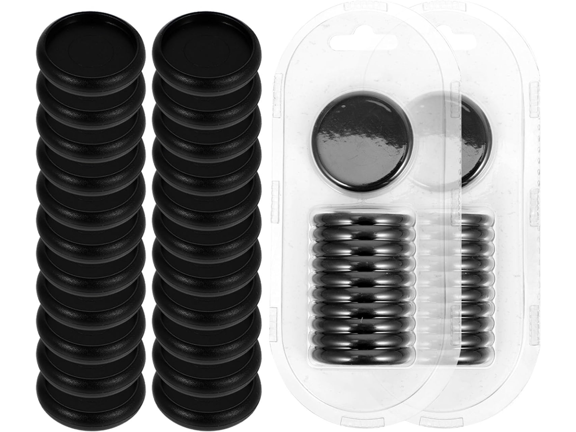 Anéis De Encadernação Redondos Plástico Preto, 38mm, 44 Peças 4 Conjuntos De 11, Discos Para Folhas Soltas, Clipes Para