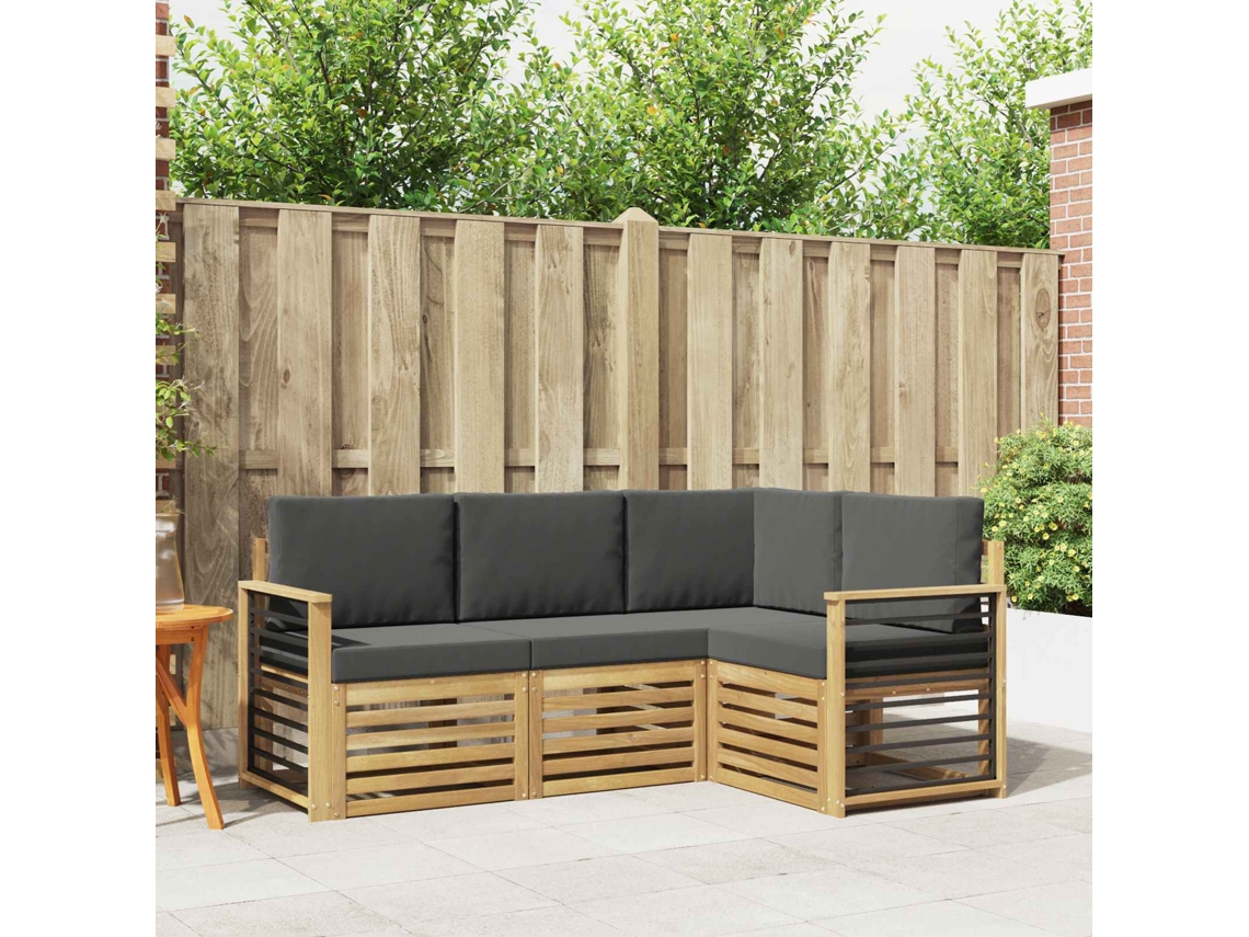 Vidaxl Conjunto De Sofás Para Exterior 4 Unid. Branco E Antracite