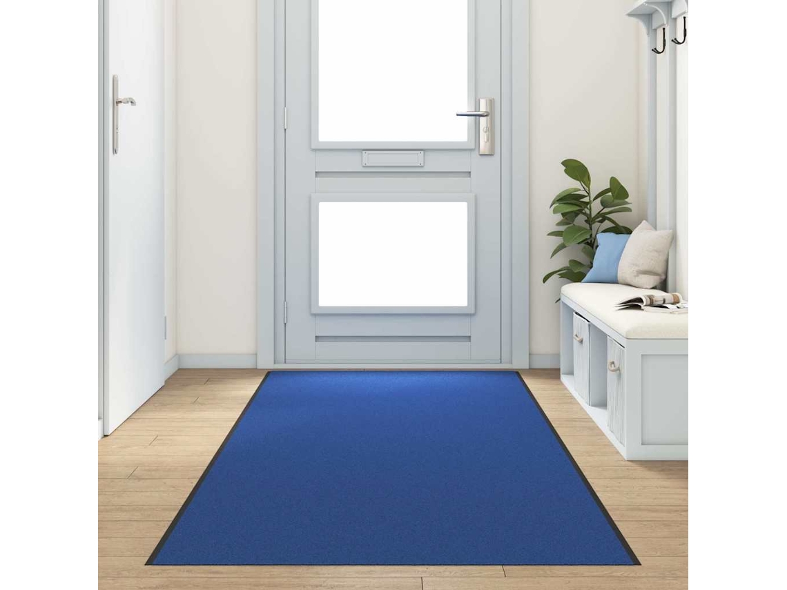 Vidaxl Tapete De Entrada Azul E Preto 120 X 400 Cm 100% Poliamida