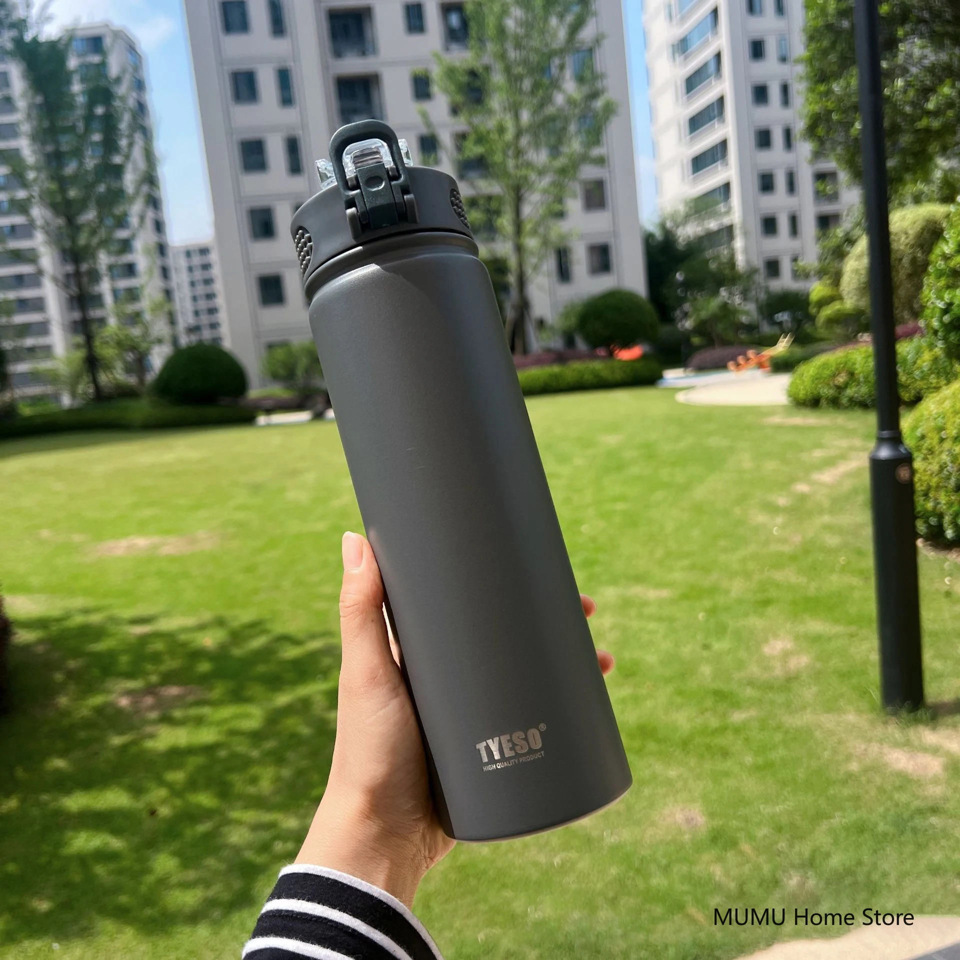 Garrafa Térmica/copo Térmico Para Carro Em Aço Inoxidável (cinza, 600 Ml), Ideal Para Bebidas Quentes E Frias.