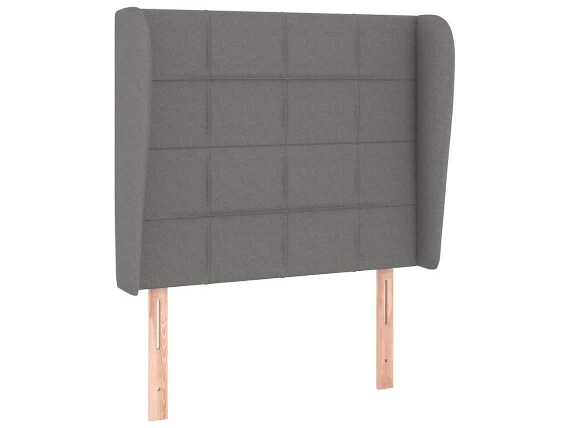 Cabeceira de Cama com Abas Tecido Cinzento Escuro MAISON EXCLUSIVE (83x23x118 cm)