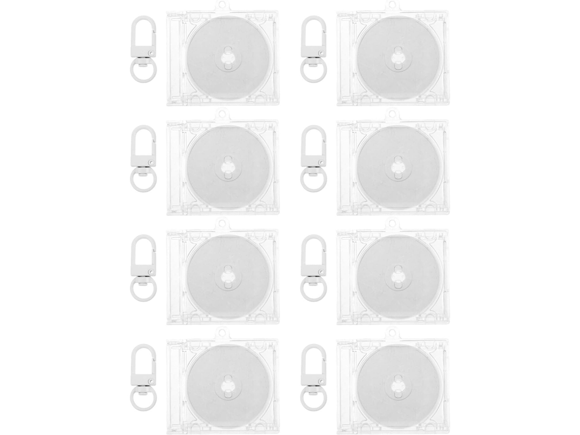 De 8 Mini Chaveiros Em Formato De Cd, Em Metal E Ps Branco, Leves E Portáteis, Um Acessório Musical Exclusivo Para