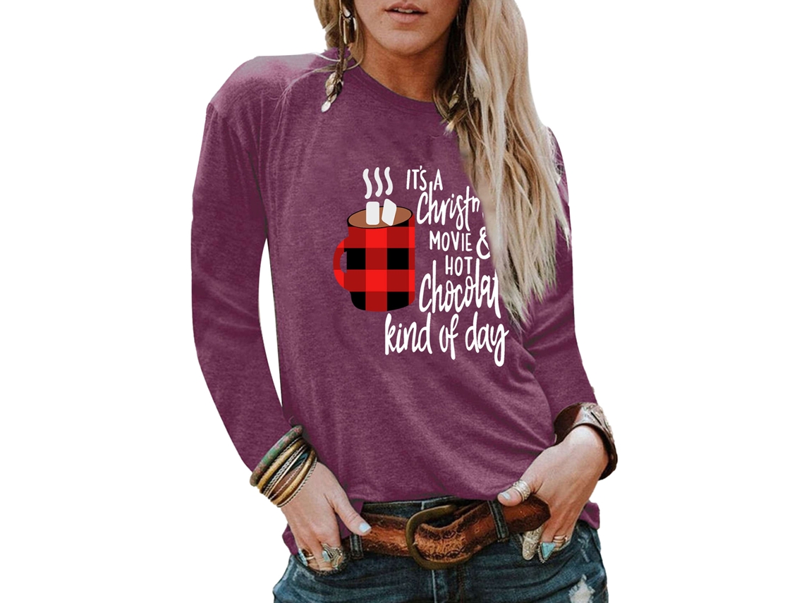 Laxiscreed Suéter De Malha Vermelho Com Gola Redonda E Manga Longa Para Outono/inverno Feminino Tamanho M