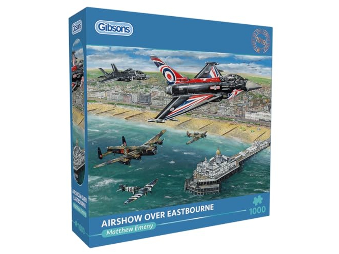 Quebra Cabeça Gibsons Show Aéreo Sobre Eastbourne 1000 Peças Aviões