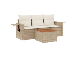 Garden Sofa Set, Garden Sofa Sets Vidaxl Bege Rattan / Vime (n/a)