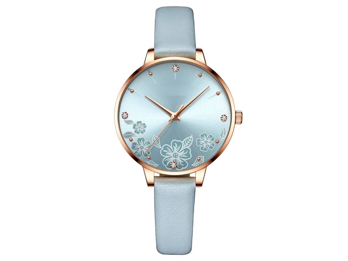 Relógio Feminino Curren Quartzo Analógico Pulseira de Couro Resistente À Água 3atm