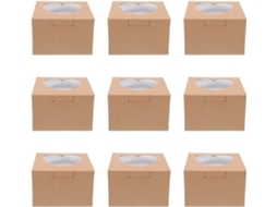 Caixas De Papel Kraft Em Formato Coração Fuoyloo, 20 Unidades, Caixa Quadrada Com Janela Transparente, Ideal Para