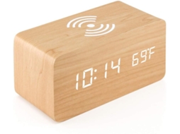 Despertador Digital Led Multifuncional, Relógio de Mesa com Carregamento Sem Fio, Display Digital 12/24h, Decoração Exclusiva para Casa, Qua EHSTMIND