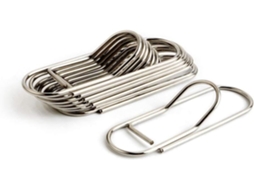 Conjunto de 25 clipes de metal para pastas de papel grandes, 6 x 2 cm, para fixação em cadeia na mesa.