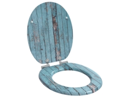 Vidaxl Assento De Sanitário Com Fechamento Suave Azul 44 X 38 Cm