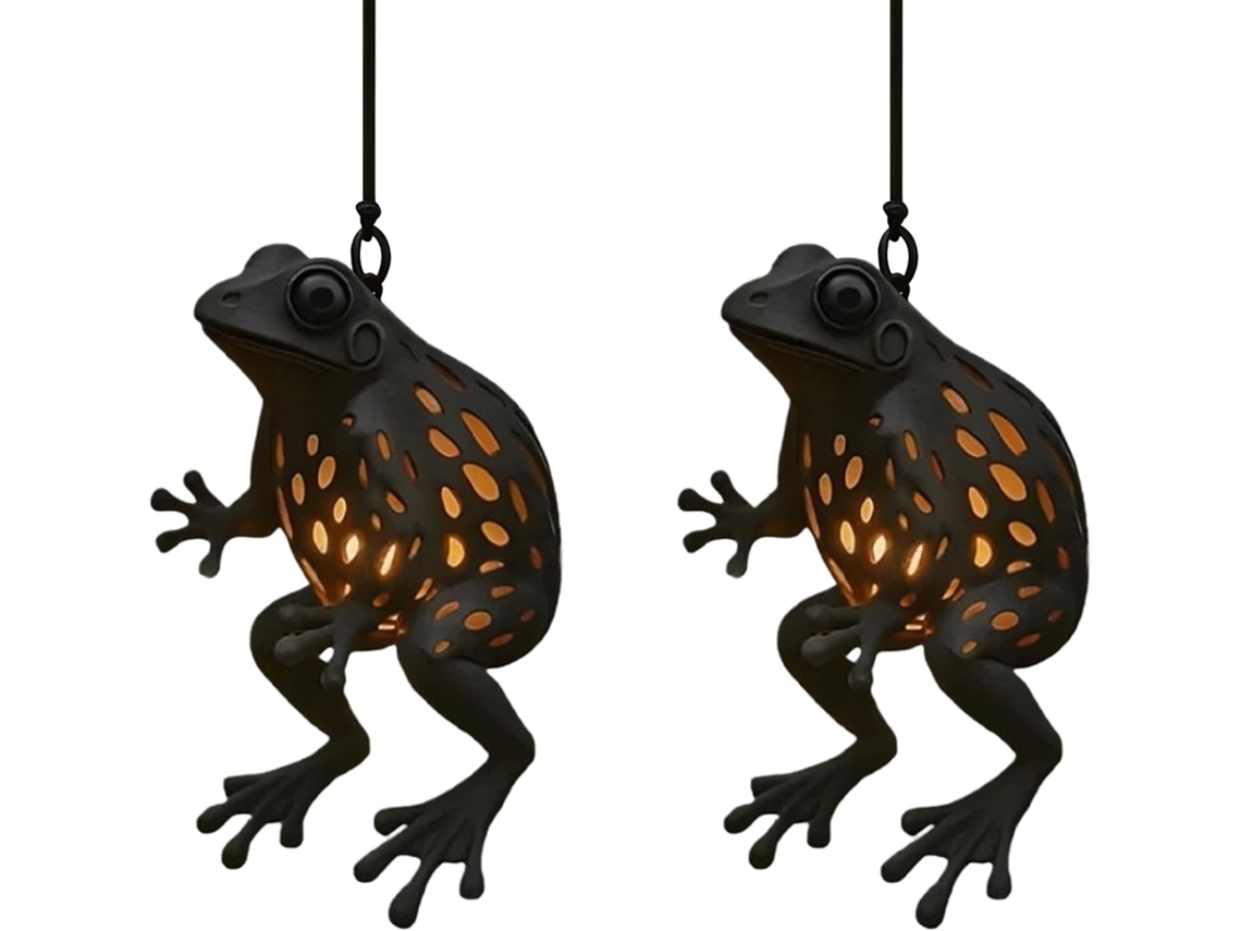 Luminária De Sapo - Luminária Fofa E Resistente Às Intempéries - Enfeites De Luzes De Sapo Preto