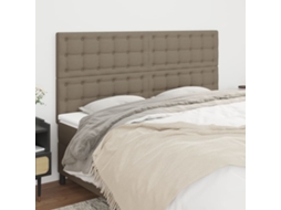 Vidaxl Cabeceira Taupe 160x5x118/128 Cm Tecido