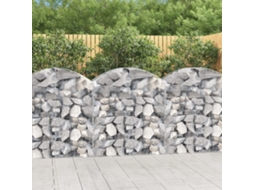 Vidaxl Cesto Gabião Arqueado 100x50x100/120 Cm Ferro Galvanizado